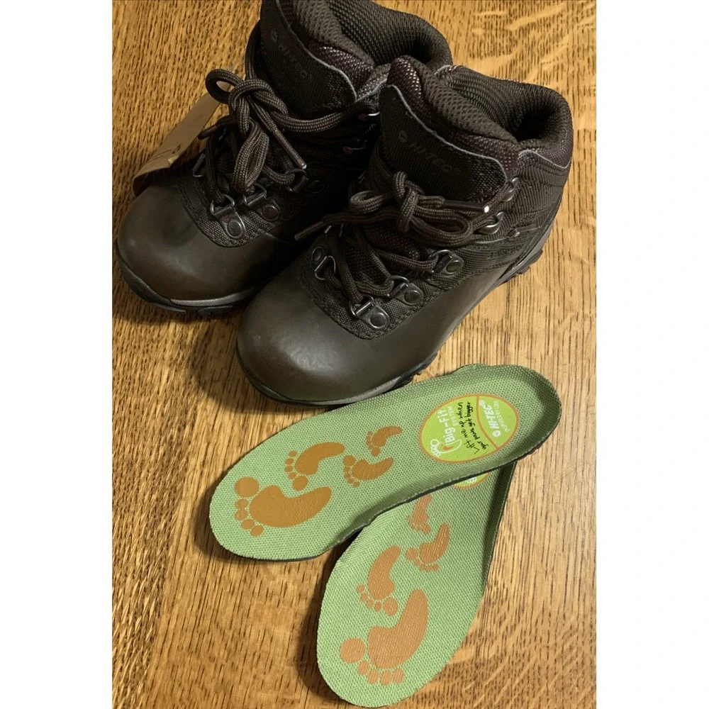 Hi-Tec Youth Brown Leather Sz 10 Hiking‎ Outdoor Boots NWOB - Picture 6 of 7